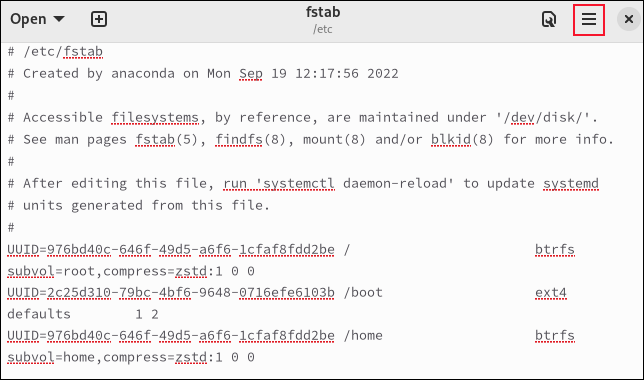 L'editor di modifica di GNOME