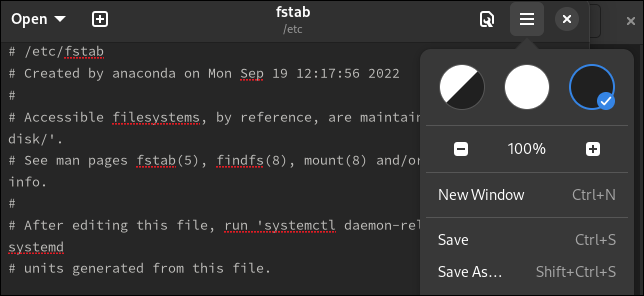 L'editor di GNOME Edit è passato alla modalità oscura