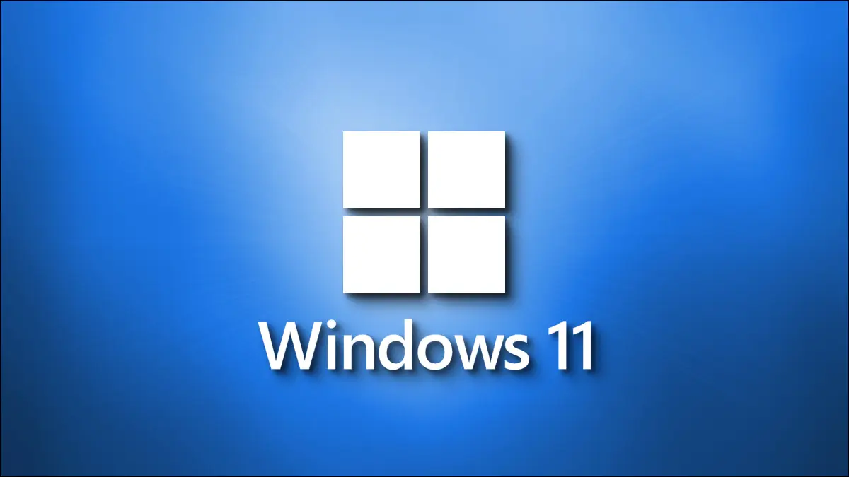 Logo Windows 11 dengan latar belakang biru