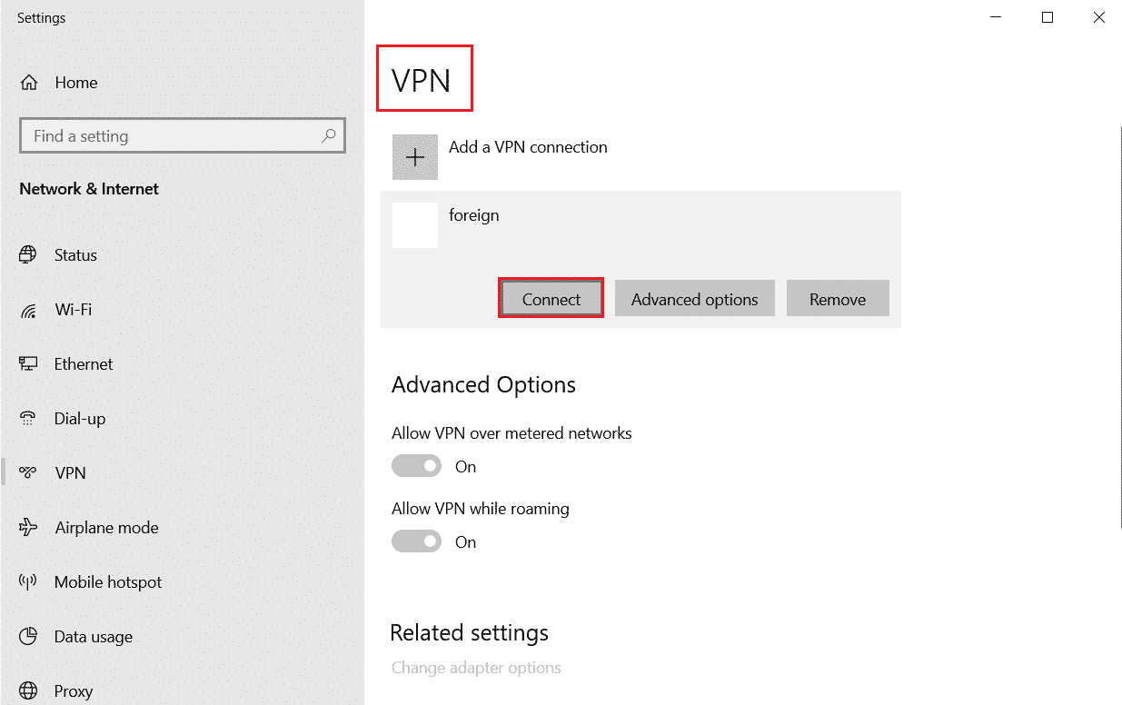 Windows'ta bir vpn'ye bağlanın