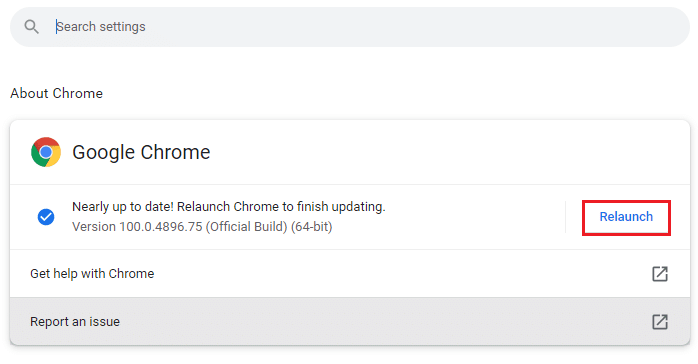 google chrome'u yeniden başlat
