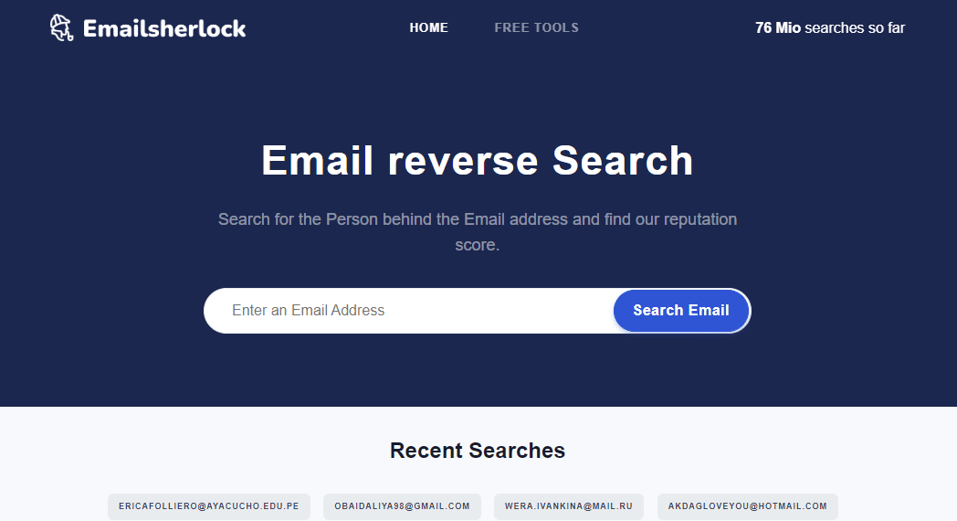 Envoyez un e-mail à Sherlock. 9 Meilleure recherche gratuite d'e-mails inversés