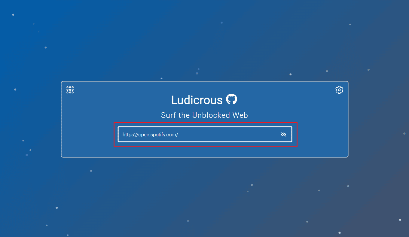 digite o URL do Spotify Web Player na caixa URL e pressione a tecla Enter | abra o Spotify em um Chromebook escolar