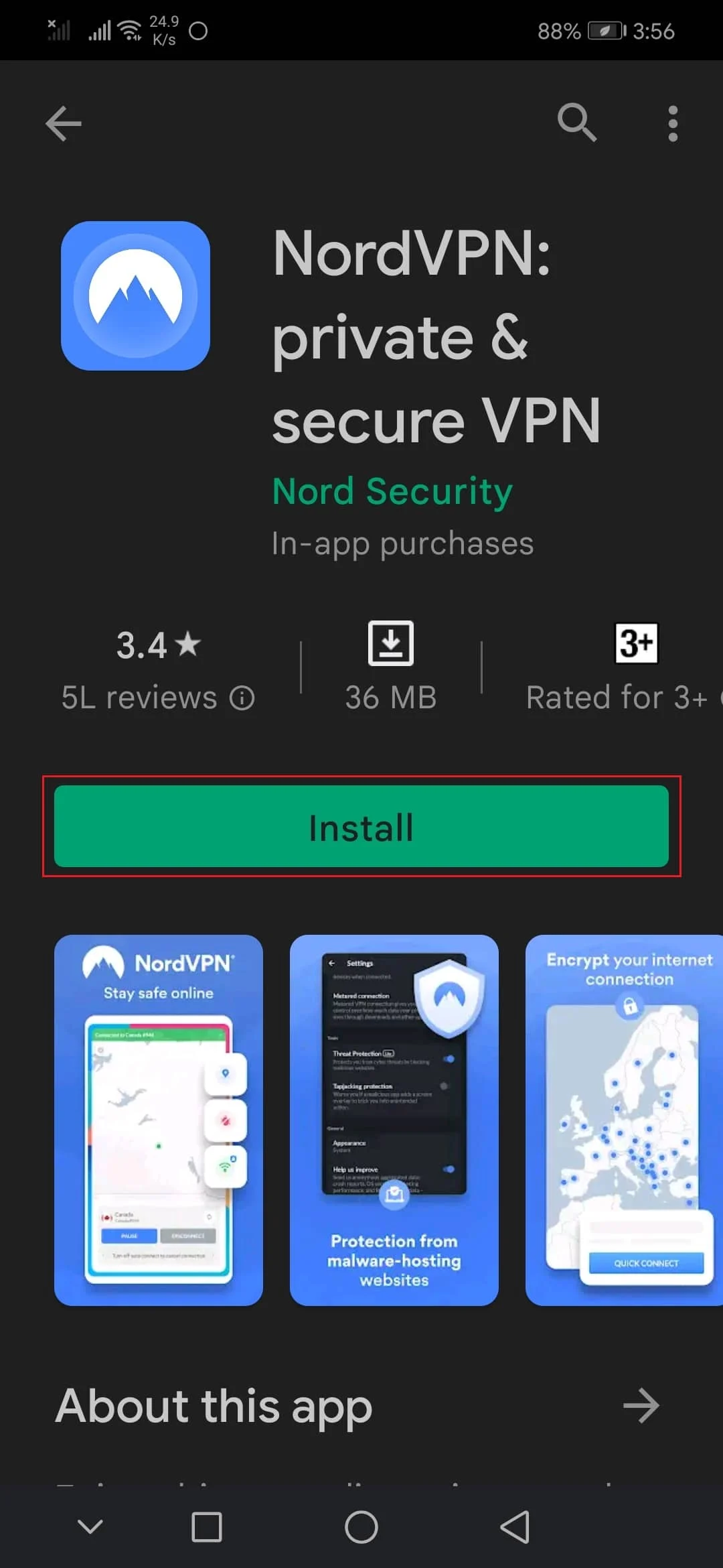 Playstore dell'app per Android nordVPN. | apri Spotify su un Chromebook scolastico