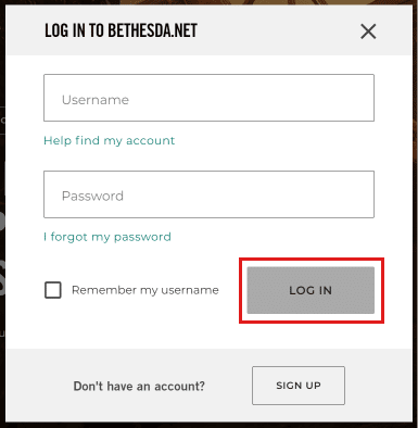 輸入您的用戶名和密碼，然後單擊登錄。