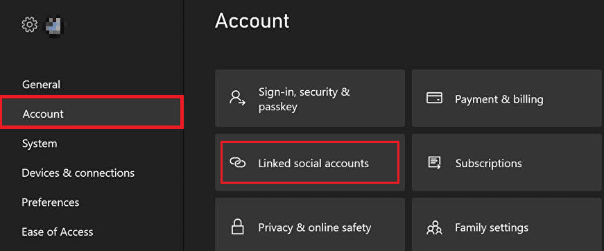 Account - Account social collegati