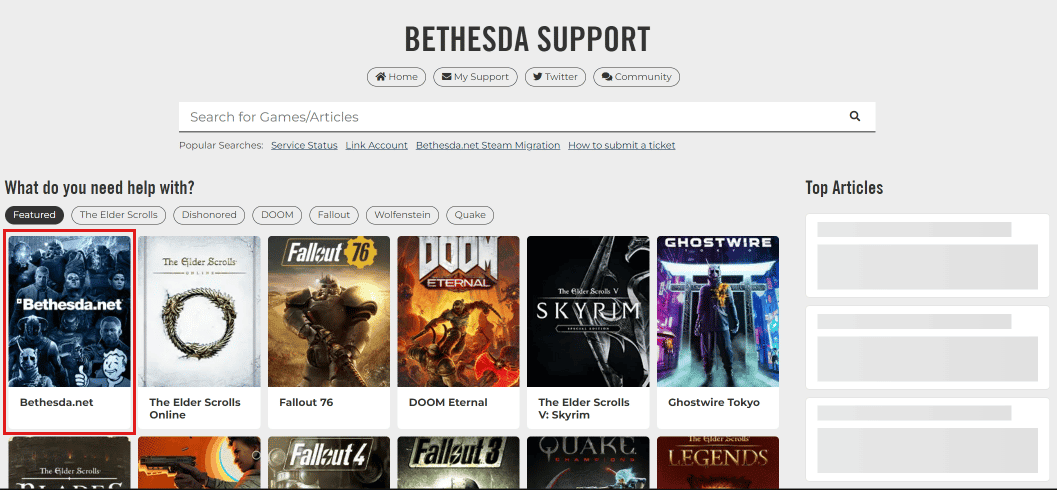 Clique em Bethesda.net