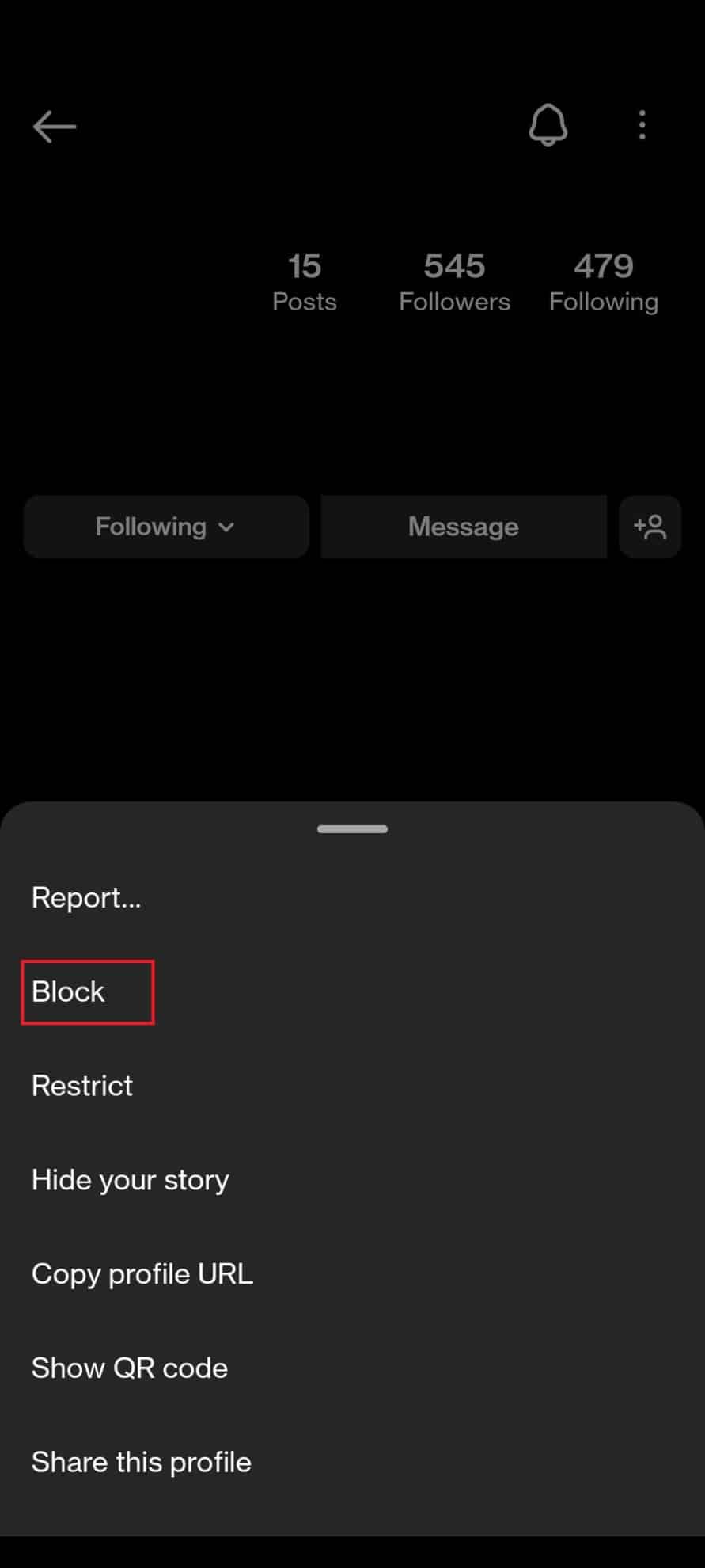 блокировать пользователя.
