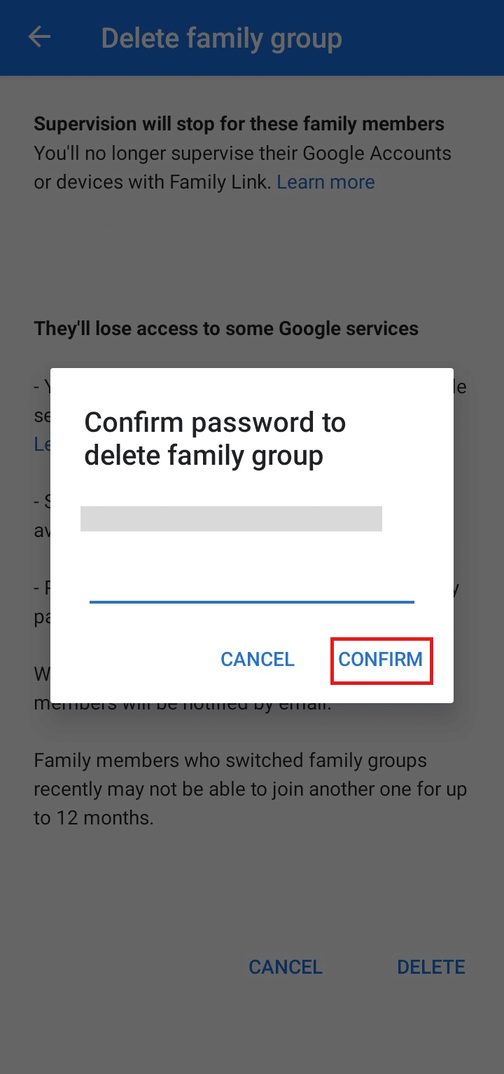 Masukkan kata sandi akun dan ketuk Konfirmasi. | Cara Beralih Email untuk Kontrol Orang Tua di Google | dapatkah kontrol orang tua melihat mode penyamaran?