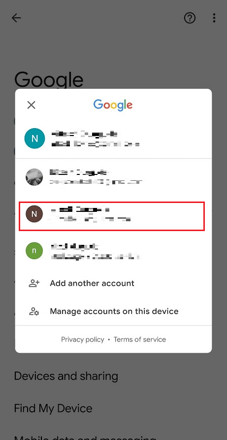 Atingeți orice alt cont de e-mail dorit pentru setările de control parental pe care doriți să le accesați | controlul parental poate vedea modul incognito