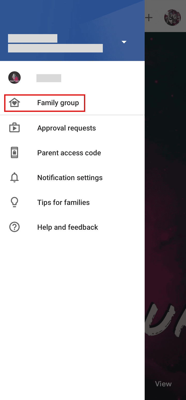 Atingeți Grup de familie. | Cum să comutați e-mailul pentru controlul parental în Google | controlul parental poate vedea modul incognito | controlul parental poate vedea modul incognito