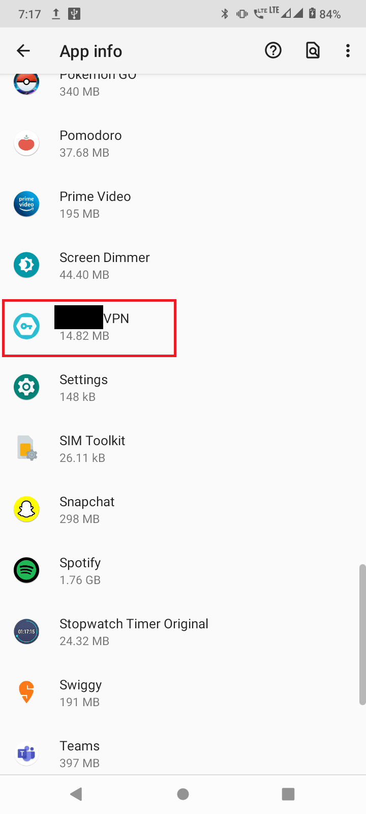toque no aplicativo VPN. Corrigir o problema de falha de login do Pokemon GO