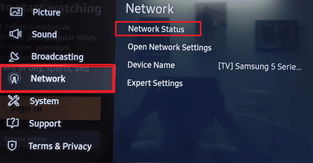 L'état du réseau. Correction de la liaison de modèle d'erreur sur Samsung TV
