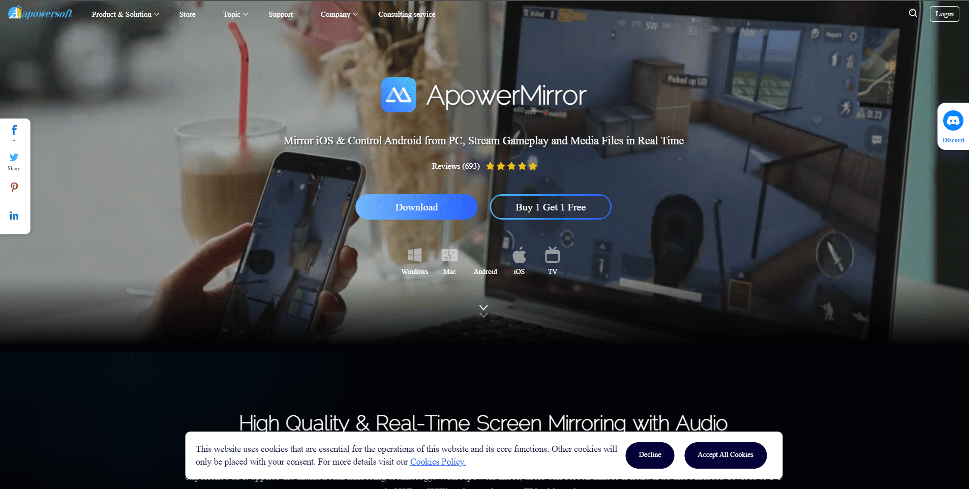 ApowerMirror web sitesi