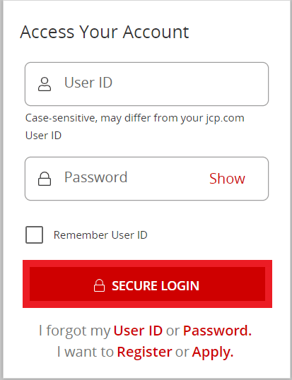 ป้อน ID ผู้ใช้และรหัสผ่าน แล้วคลิก SECURE LOGIN