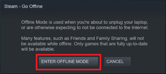 Selecione ENTRAR NO MODO OFFLINE