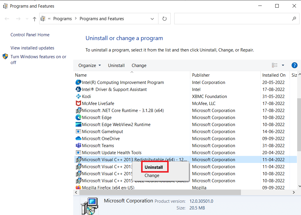 Desinstale o Microsoft Visual C plus plus Redistributable. Corrigir Civ 5 continua travando no Windows 10
