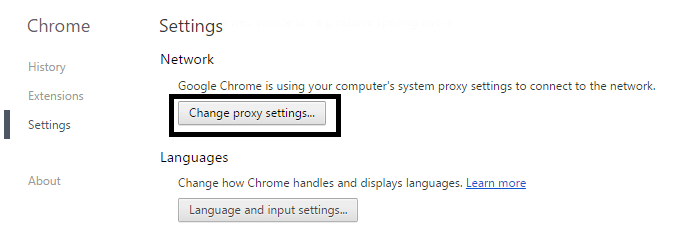 modificați setările proxy google chrome