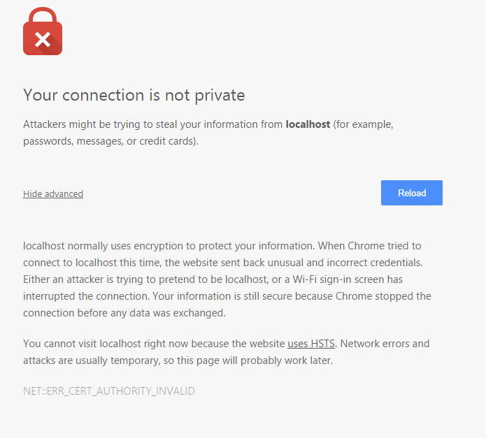 conexiunea ta nu este o eroare privată