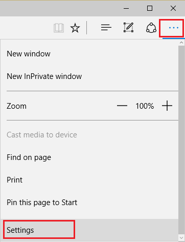 kliknij trzy kropki, a następnie kliknij ustawienia w Microsoft Edge