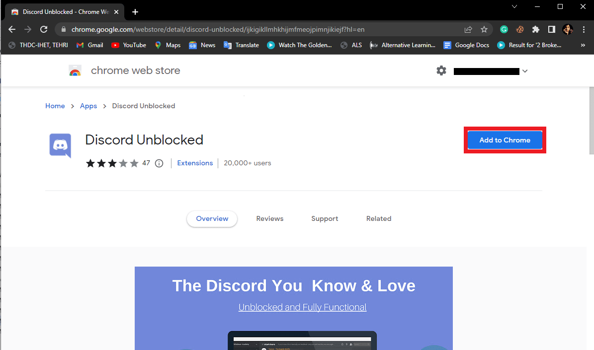 点击添加到 Chrome 按钮