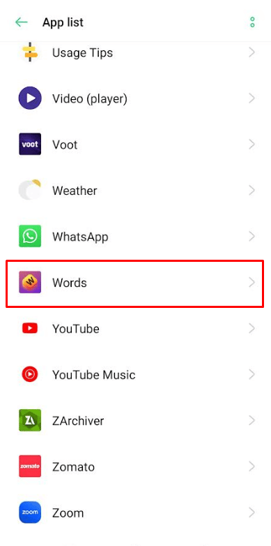 Selecione o jogo do qual você deseja limpar o cache.