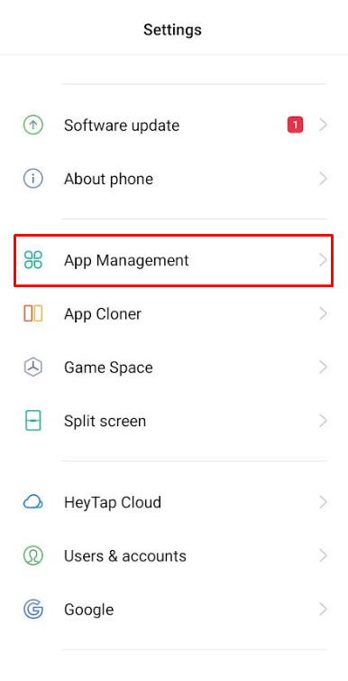 escolha Gerenciamento de Aplicativos | desinstalar palavras com amigos