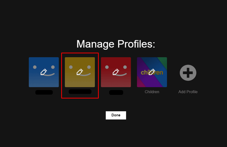 Wybierz profil do edycji. | Jak trwale usunąć swoje konto Netflix?