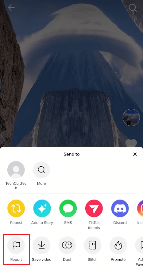 اضغط على إبلاغ | احصل على حظر دائم من TikTok