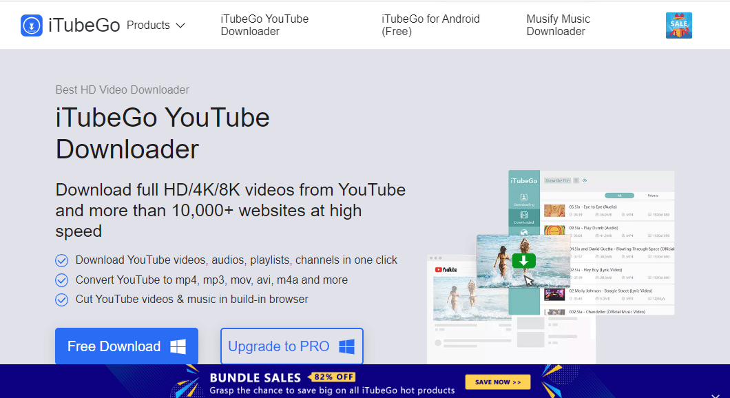 iTubeGo。前 13 名最佳免费 YouTube 到 MP4 转换器工具