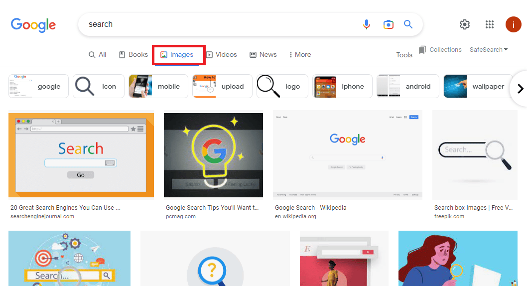 Trascina l'immagine nella sezione Google Immagini. Come scoprire se qualcuno ha un profilo Tinder