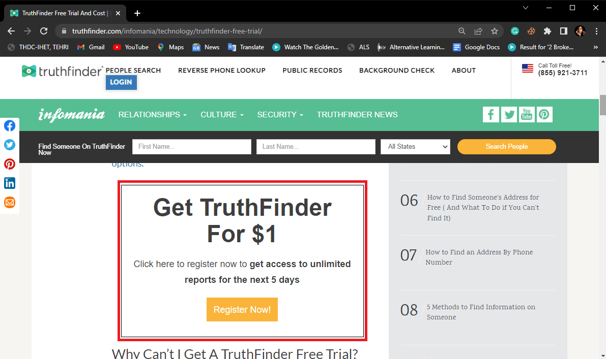 Temukan Get TruthFinder untuk 1 dolar dan klik Daftar Sekarang. Uji Coba dan Harga Gratis TruthFinder