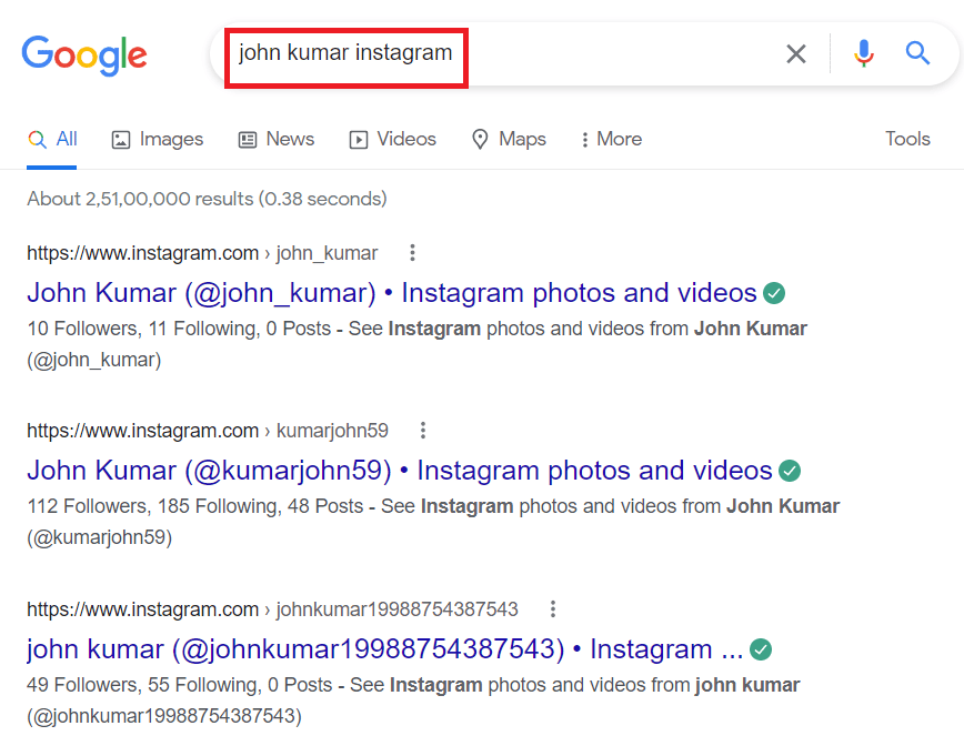 Contul de Instagram al unui utilizator