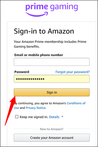 Amazon hesabınıza giriş yapın.