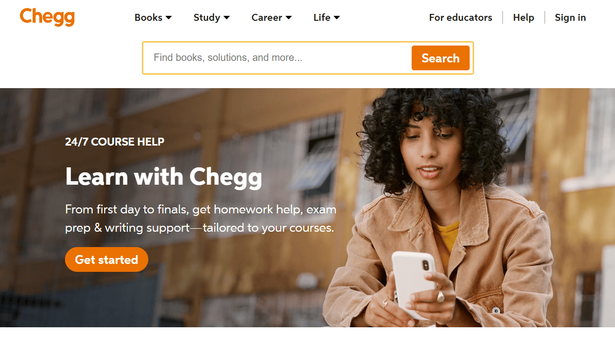 前往 chegg 網站並訪問 Chegg 平台上的賬戶概覽頁面