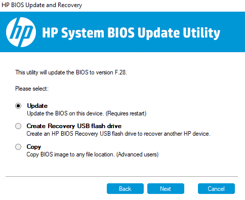 HP BIOS Güncelleme ve kurtarma