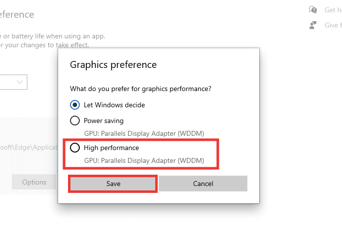 Windows'un karar vermesine izin ver seçeneğinden Yüksek performans seçeneğine değiştirin. Surround PhysX Yapılandırması Nasıl Yapılandırılır