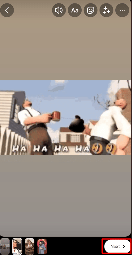 編輯您的剪輯並點擊下一步