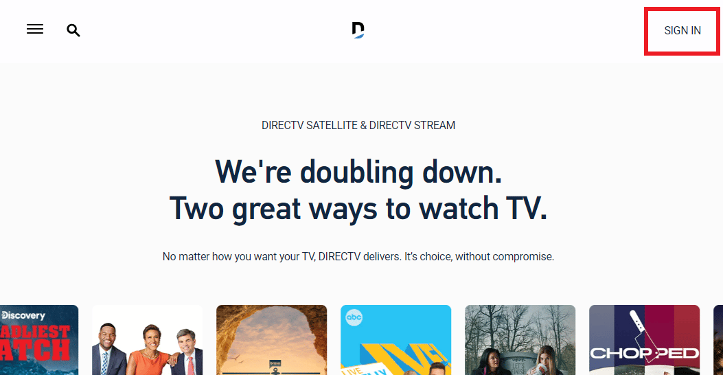 Clicca su ACCEDI. AT&T TV è lo stesso di DIRECTV Login