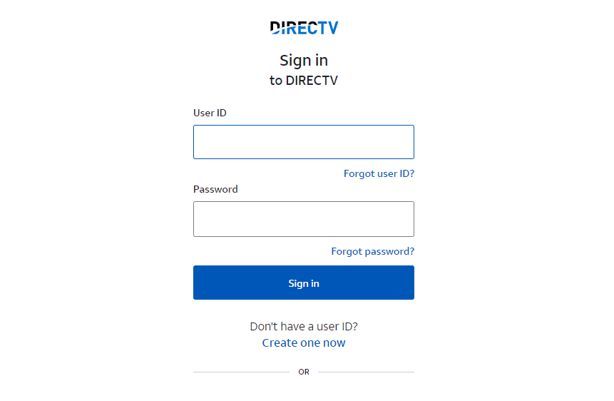 Vai alla schermata di accesso di DIRECTV. Come accedere al tuo account DIRECTV Now