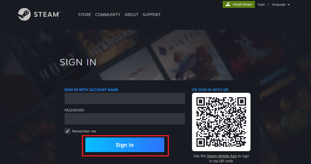 Zaloguj się na swoje konto Steam
