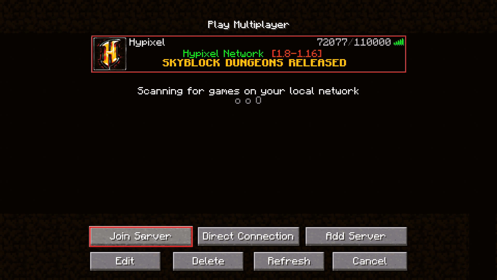alăturați-vă serverului hypixel minecraft