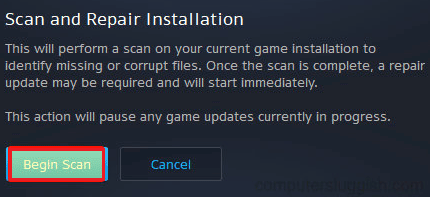 faceți clic pe Începeți scanarea. Remediați eroarea COD Vanguard Dev 6032 pe Windows 10