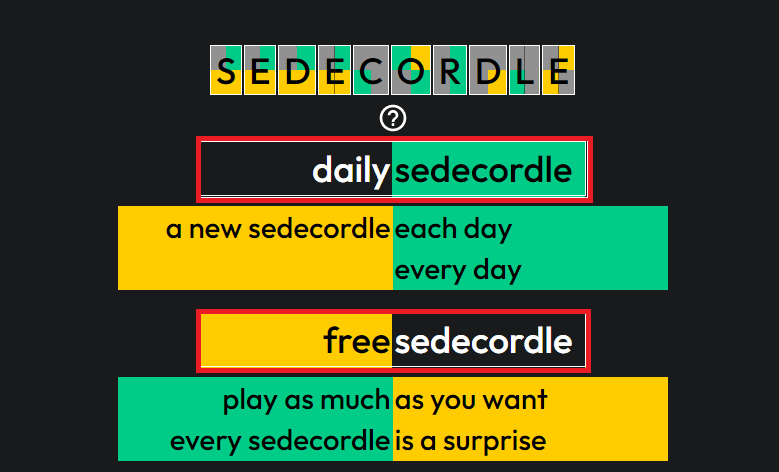 Wybierz codzienny sedecordle lub darmowy sedecordle. Co to jest Sedecordle? Jak grać w tę grę