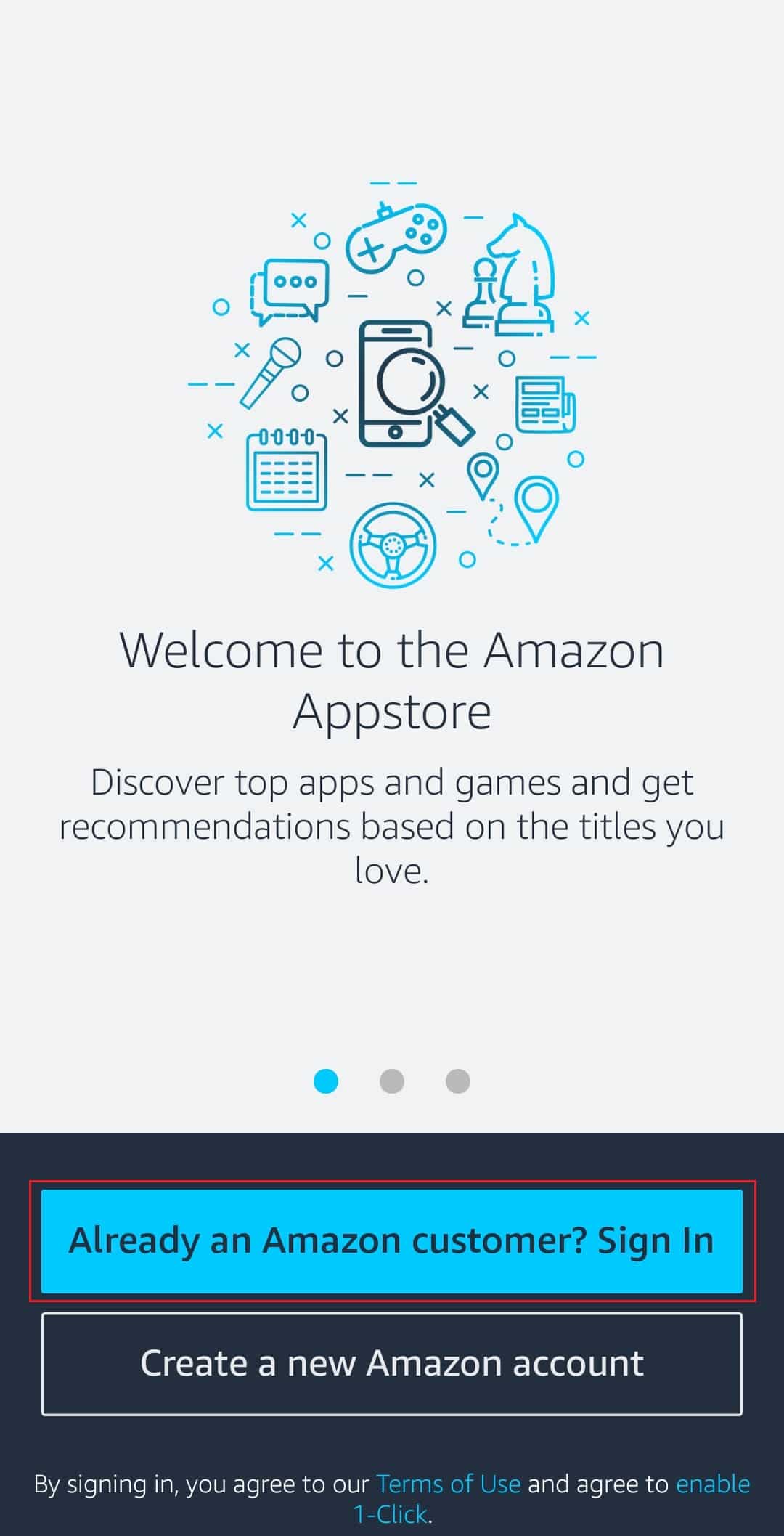 Melden Sie sich im Amazon AppStore an
