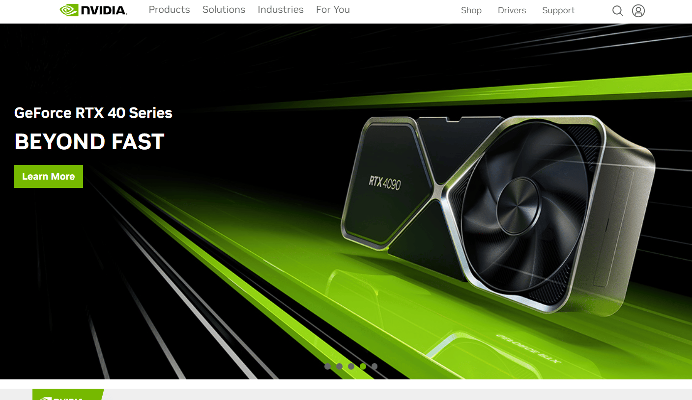 Site-ul web NVIDIA