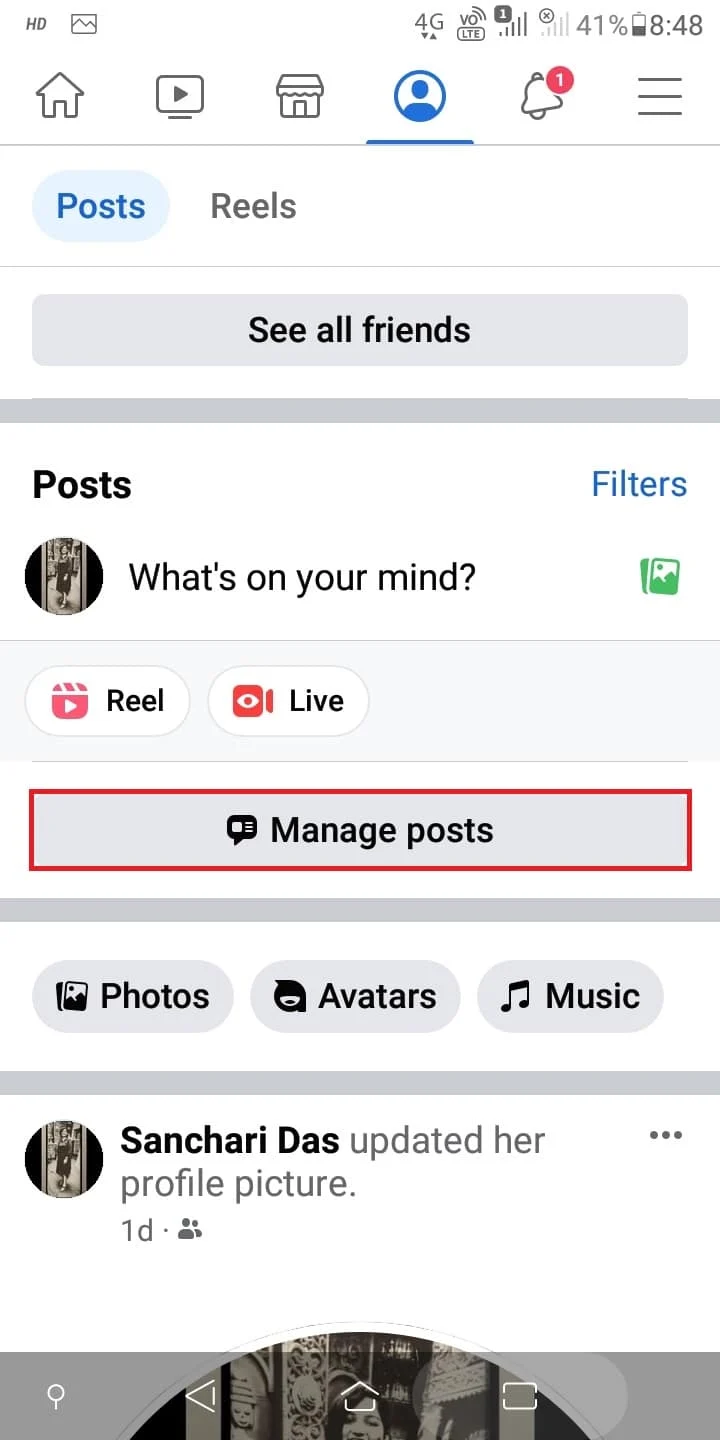 点击管理帖子以管理您的所有帖子。这是 Facebook 的一项特殊功能，您可以在其中通过添加过滤器来查看所有旧照片，例如年份、帖子发布者以及更多规范。 |如何删除所有 Facebook 图片