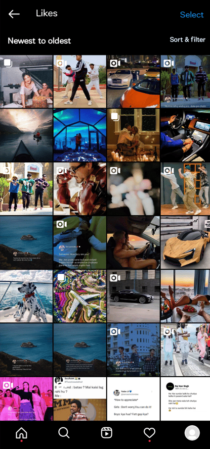 Postingan yang Anda sukai dapat dilihat dalam format petak di sini | Cara Melihat Histori Video yang Ditonton Instagram