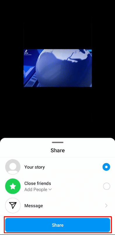 tocca Condividi, seguito da Fatto | Come vedere chi ha visualizzato i tuoi post su Instagram