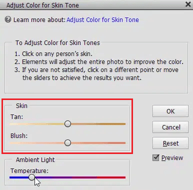 スキン トーンに合わせて色を調整し、画像をクリックして変更を適用します。他人の写真の編集を取り消す